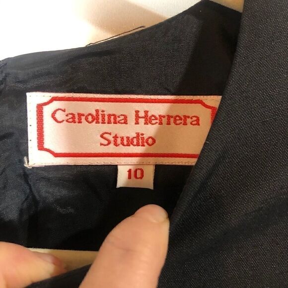 Carolina Herrera Vintage Black Sheath Dress - Picture 2 of 11